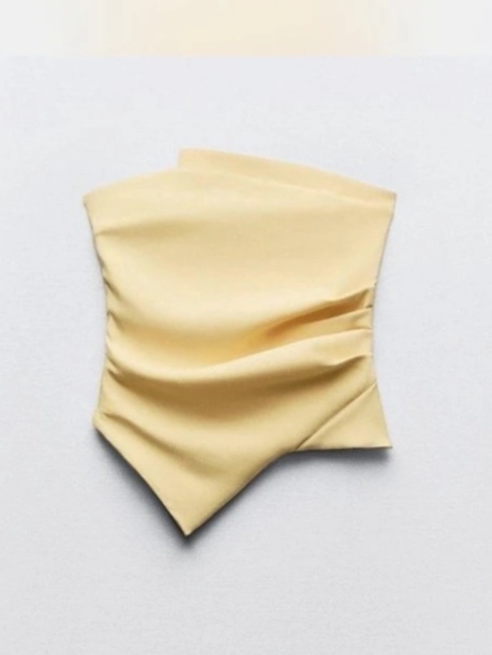 Zara Strapless Draped Asymmetrical Tube Top Yellow Tube Top